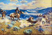 Charles M Russell Loops and Swift Horses are Surer Than Lead china oil painting artist